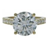 10kt Gold 4.46 ct Round Lab Diamond Ring