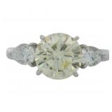 Platinum 2.80 ct Natural Fancy Yellow Diamond Ring