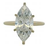 14kt Gold 2.57 ct VS Marquise Cut Lab Diamond Ring