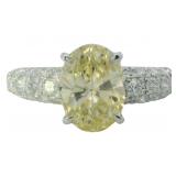 Platinum 2.75 ct Natural Oval VS Diamond Ring