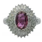 Platinum 1.67 ct Natural Ruby & Diamond Ring