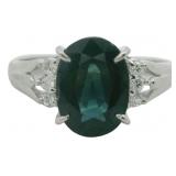 Platinum 2.18 ct Natural Sapphire & Diamond Ring