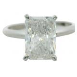 14kt Gold 2.07 ct Radiant Cut VS Lab Diamond Ring