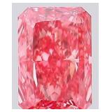 Radiant Vivid Pink Cut 1.13 ct VS Lab Diamond
