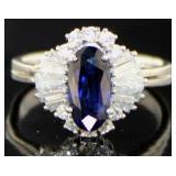 Platinum 2.34 ct Natural Sapphire & Diamond Ring