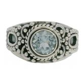 Antique Style Natural Blue Topaz Dinner Ring