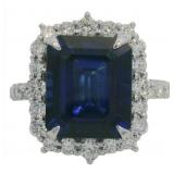 14kt Gold 9.59 ct Sapphire & Diamond Ring