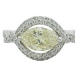 Platinum 1.96 ct Natural Fancy Yellow Diamond Ring