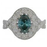 10kt Gold 2.06 ct Fancy Blue Lab Diamond Ring