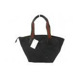 GUCCI GG Black Canvas Sherry Line Hand Bag