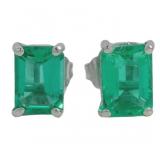 14kt Gold 1.81 ct Emerald Stud Earrings