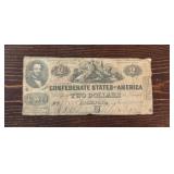 1862 $2 Confederate States of America Note