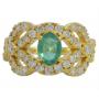 Brilliant 2.07 ct Lab Emerald & Diamond Ring