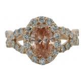 10kt Gold 2.10 ct Fancy Pink Lab Diamond Ring