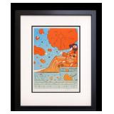 Umbrella Lady Framed Giclee by Peter Max