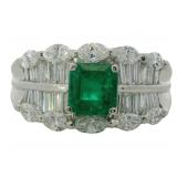 Platinum 2.74 ct Natural Emerald & VS Diamond Ring