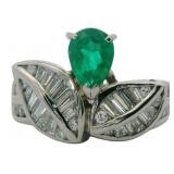 Platinum 1.59 ct Natural Emerald & VS Diamond Ring