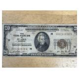 1929 $20 St. Louis Brown Seal Note