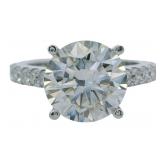 10kt Gold 4.58 ct Round VS Lab Diamond Ring