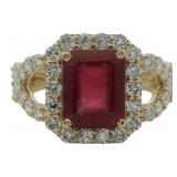 10kt Gold 4.50 ct Ruby & Diamond Ring