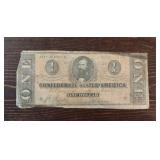 1864 $1 Confederate States of America Note
