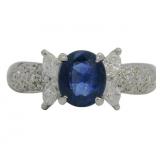 Platinum 1.84 ct Natural Sapphire & Diamond Ring