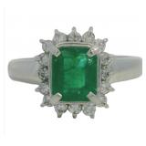 Platinum 1.59 ct Natural Emerald & VS Diamond Ring