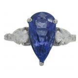14kt Gold 4.73 ct Tanzanite & Diamond Ring