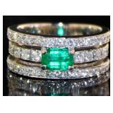 Platinum 1.80 ct Natural Emerald & VS Diamond Ring