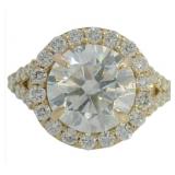 10kt Gold 4.84 ct Round Lab Diamond Halo Ring