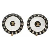 Chanel Pearl Rhinestone Clip-on Earrings