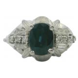 Platinum 2.00 ct Natural Sapphire & Diamond Ring