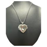 Natural Black Diamond "U" Initial Locket Necklace