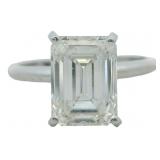 14kt Gold 2.99 ct Emerald Cut VS Lab Diamond Ring