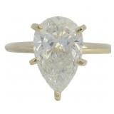 14kt Gold 2.94 ct VS Pear Cut Lab Diamond Ring