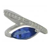 18k Gold 2.18 ct Natural Tanzanite & Diamond Ring