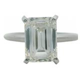 14kt Gold 2.99 ct Emerald Cut VS Lab Diamond Ring