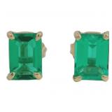 14kt Gold 1.70 ct Emerald Stud Earrings