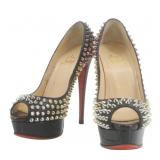 Christian Louboutin Open Toe Studded Heel Size 35