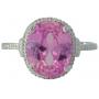 Oval 3.44 ct Pink Sapphire & Natural Diamond Ring
