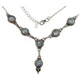 1Genuine 6.85 ct Sky Blue Topaz Necklace