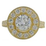14kt Gold 2.66 ct Round VS Lab Diamond Ring
