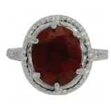 Oval 3.60 ct Natural Ruby & Diamond Ring