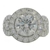 14kt Gold 4.11 ct Round VS Lab Diamond Ring