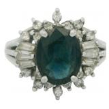 Platinum 2.42 ct Natural Sapphire & Diamond Ring
