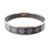Hermes Enamel Snowflake Bangle Bracelet