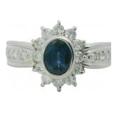 Platinum 1.02 ct Natural Sapphire & Diamond Ring