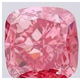Cushion Vivid Pink Cut 1.33 ct VS Lab Diamond