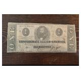 1863 $1 Confederate States of America Note