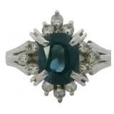 Platinum 1.67 ct Natural Sapphire & Diamond Ring